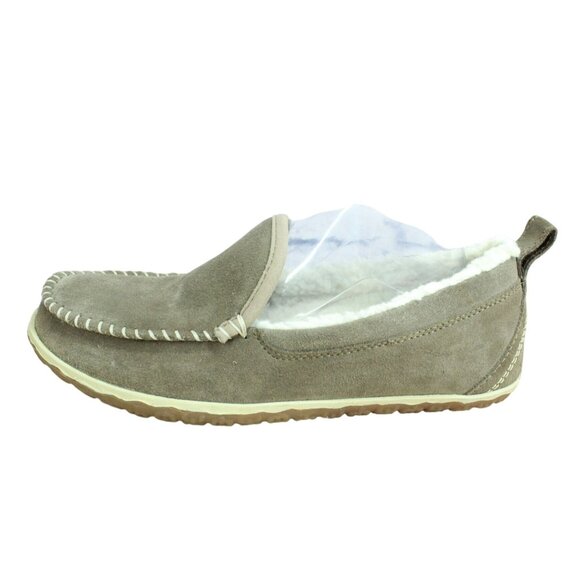 LL Bean Women's Cement Suede Fleece Lined Mountain Moccasin Slippers Size 9 M - Picture 1 of 9